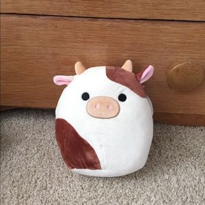 Squishmallows White and Brown Cow Plush